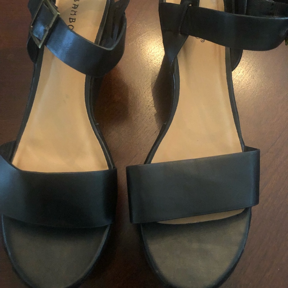 Leather and Suede platform sandal…Size 10